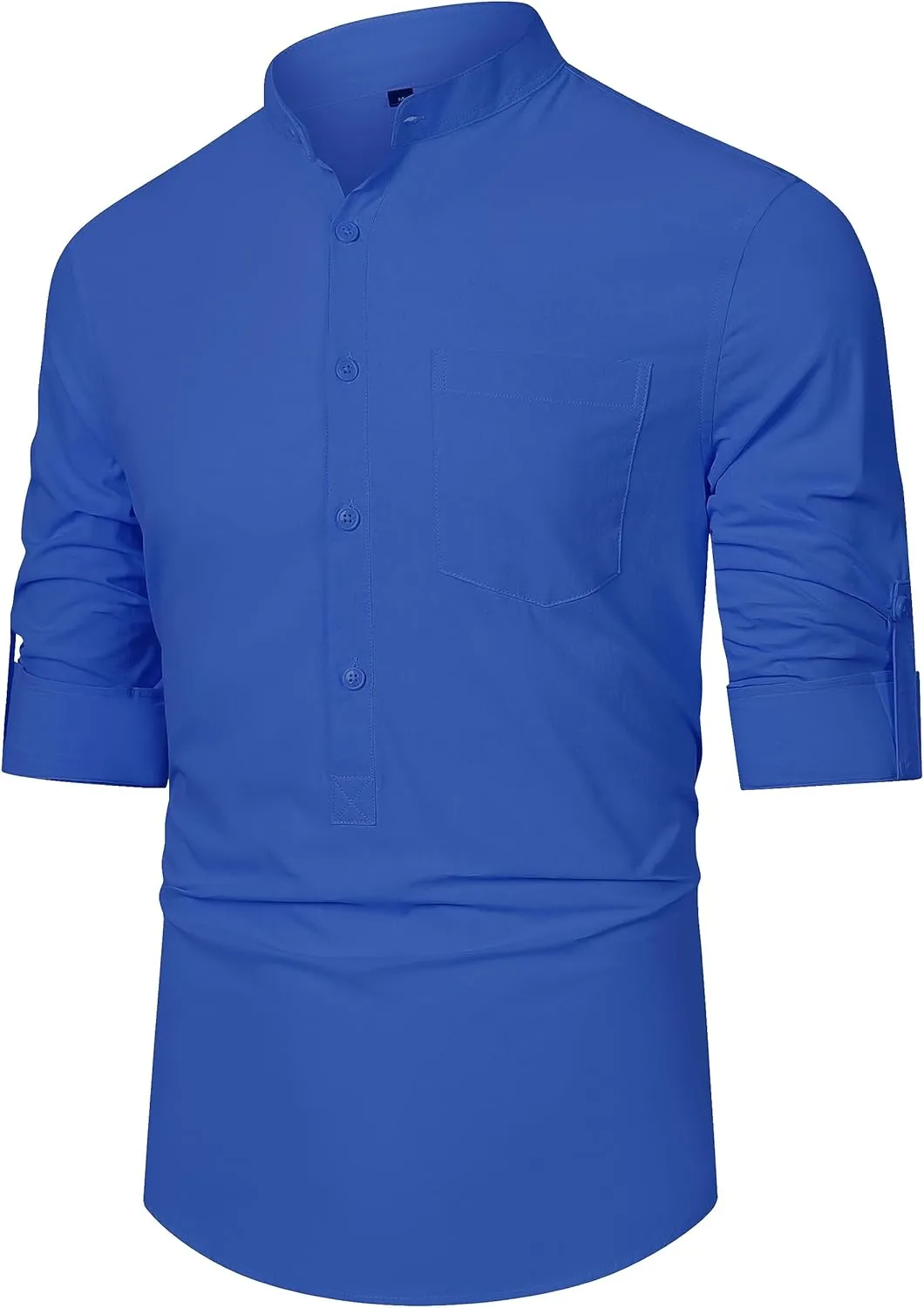 RPOVIG Men's Linen Shirts Long Sleeve Button Down Beach Shirt Henley Casual T Shirt Summer Clothes Soft Lightweight
