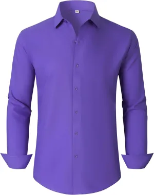 Ruisin Men's Dress Shirts Regular Fit Long Sleeve Soft Wrinkle-Free Formal Shirt Business Casual Button Down Shirts