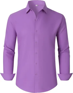 Ruisin Men's Dress Shirts Regular Fit Long Sleeve Soft Wrinkle-Free Formal Shirt Business Casual Button Down Shirts