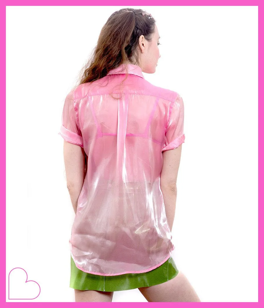 S0 C-THRU BUTTON UP BLOUSE