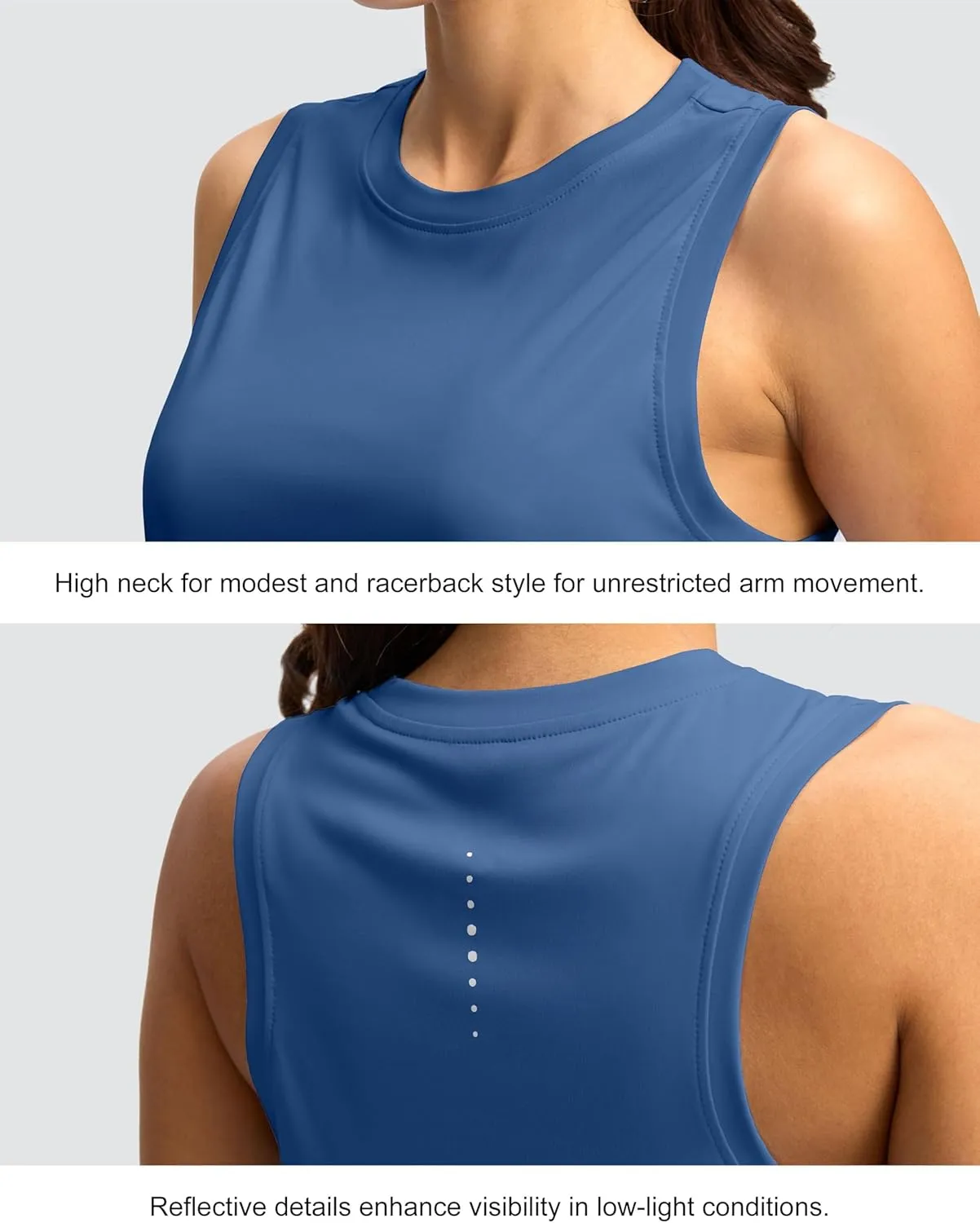 SANTINY Women's Sleeveless Workout Tops Lightweight Tennis Yoga Athletic Running Shirts Racerback Tank Tops for Women