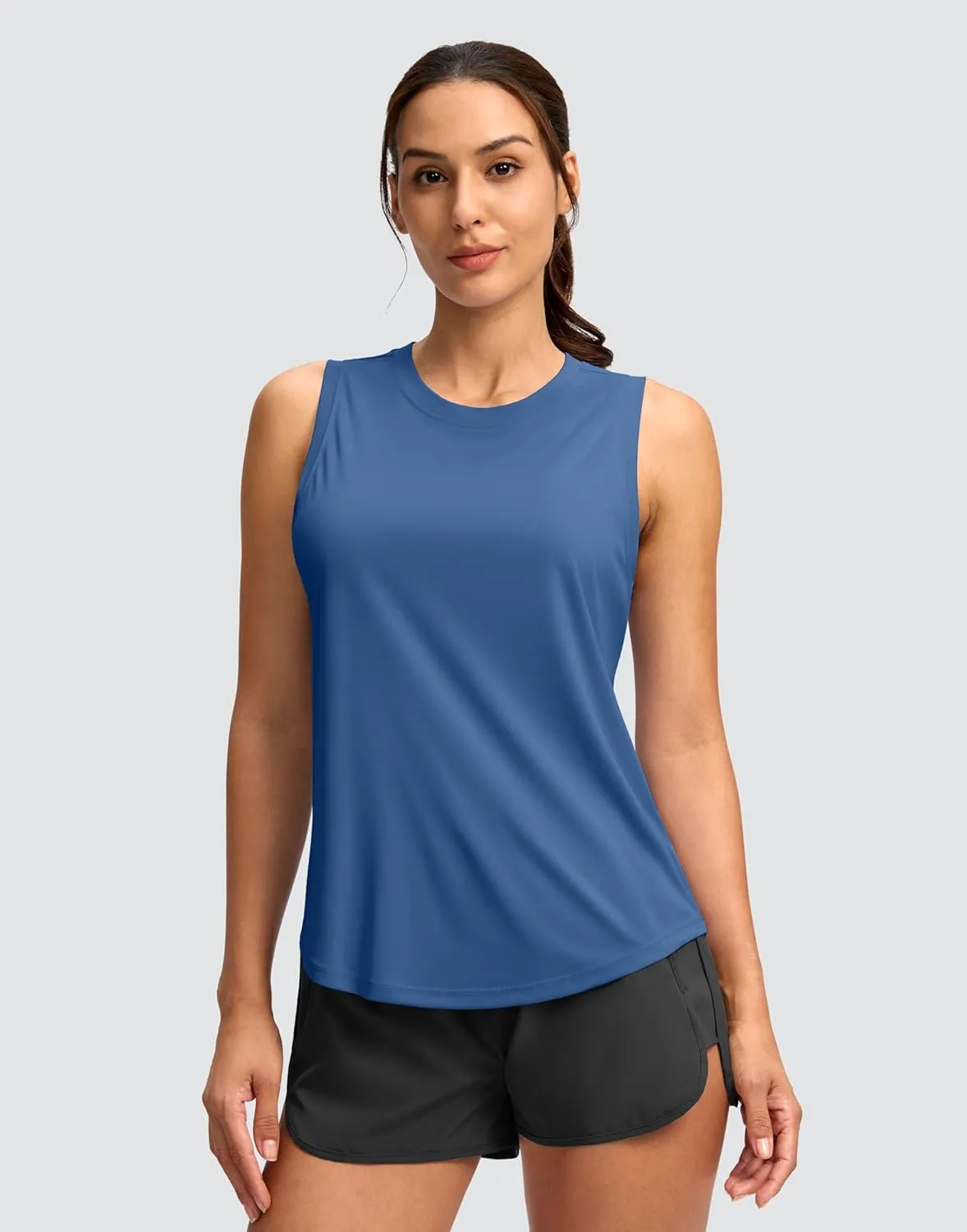 SANTINY Women's Sleeveless Workout Tops Lightweight Tennis Yoga Athletic Running Shirts Racerback Tank Tops for Women