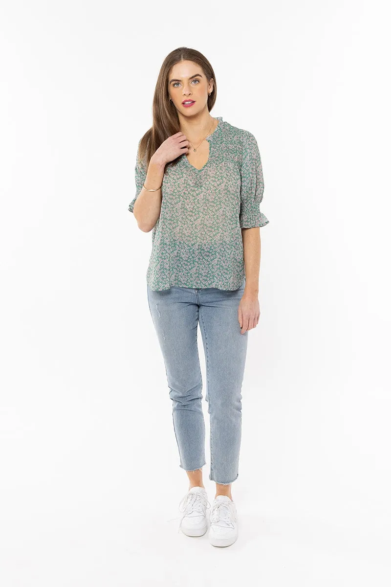 Seeking Lola - Celeste V Neck Top - Summer Fun