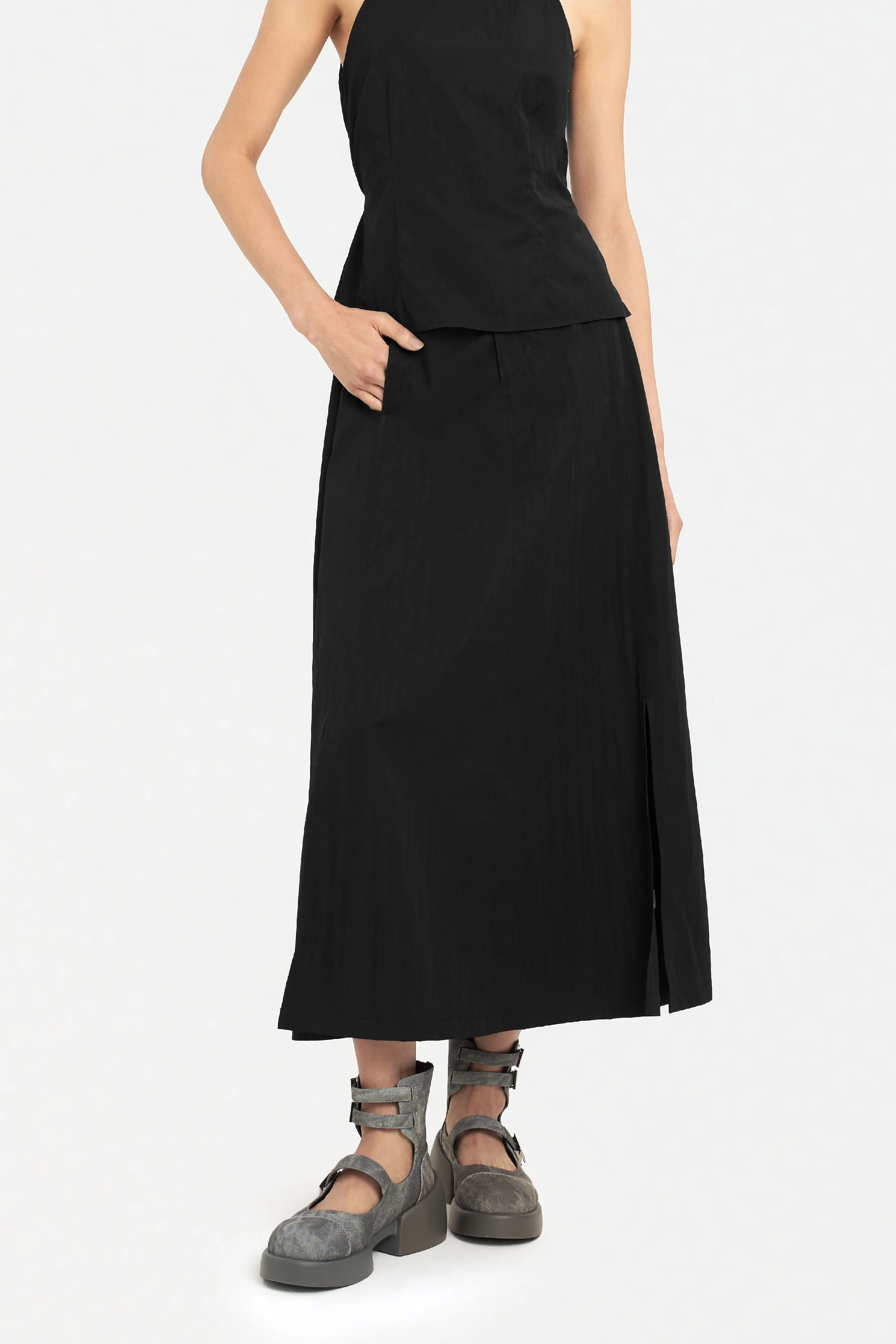 Selma Parachute Long Slit Skirt