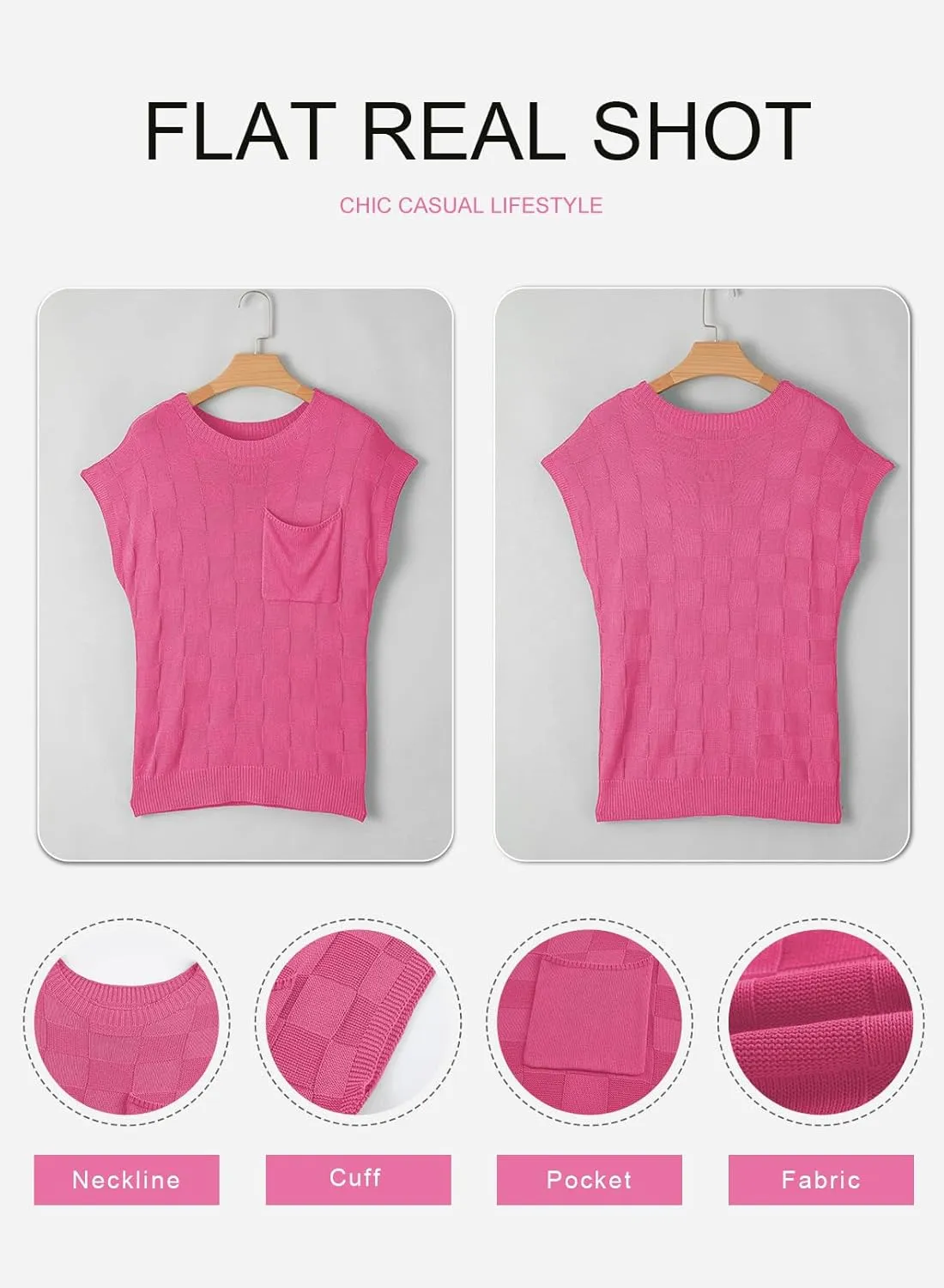 SHEWIN Womens Summer Cap Sleeve Tops Casual Crewneck Knit Short Sleeve Sweater Loose Fit Lightweight Shirts