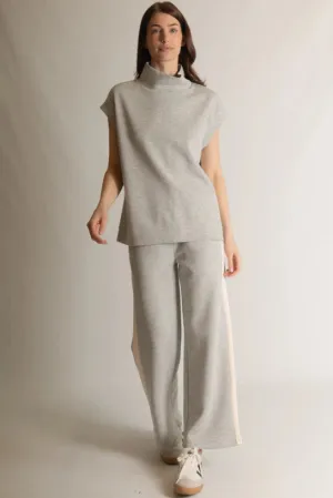 Side Stripe Wide Leg Pant - Grey