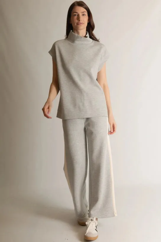 Side Stripe Wide Leg Pant - Grey