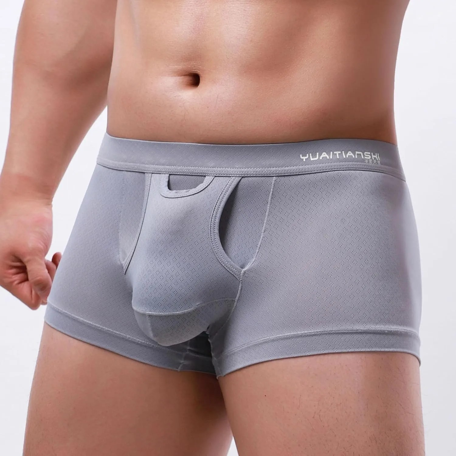 Sinzelimin Boxer Briefs for Men's Base Layer Underwear Boxer Shorts Soft Breathable Comfortable Pouch Panties Underpant