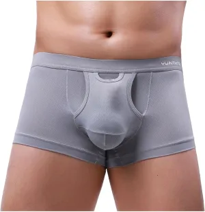 Sinzelimin Boxer Briefs for Men's Base Layer Underwear Boxer Shorts Soft Breathable Comfortable Pouch Panties Underpant