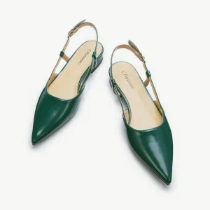 Sleek Slingback Flats (Freya) Green