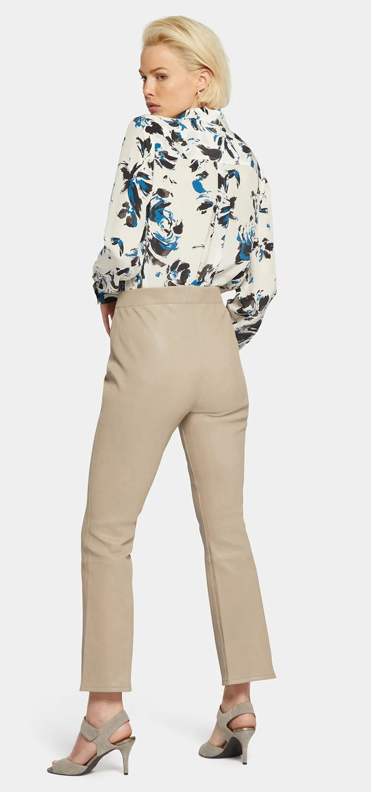 Slim Bootcut Ankle Pull-On Pants Beige Statement™ | Feather