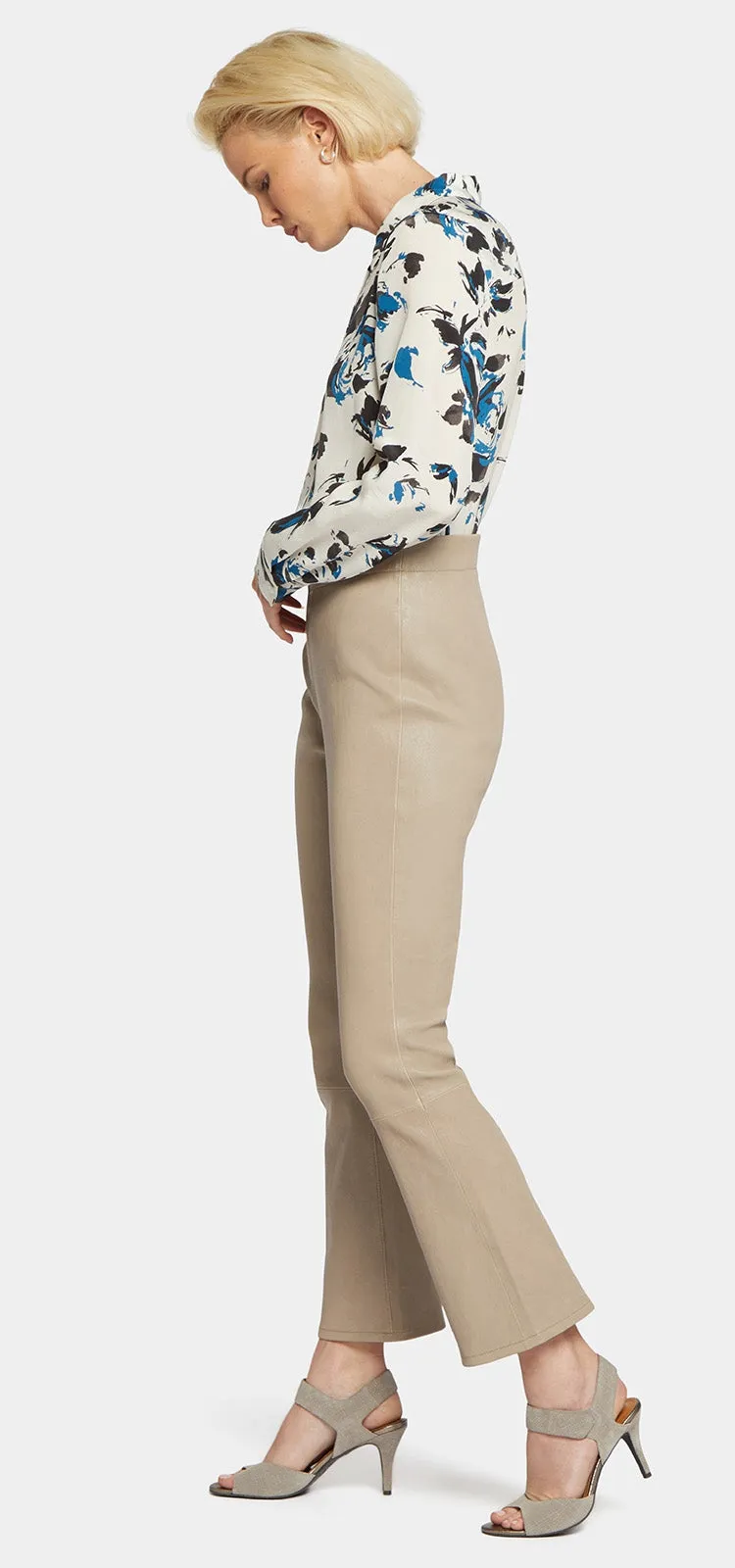 Slim Bootcut Ankle Pull-On Pants Beige Statement™ | Feather