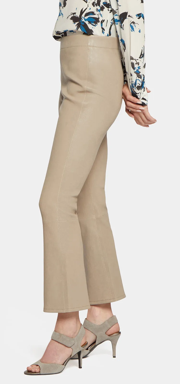 Slim Bootcut Ankle Pull-On Pants Beige Statement™ | Feather