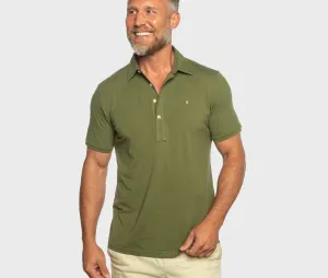 Slim Fit Top-Shelf Range Polo - Olive Branch