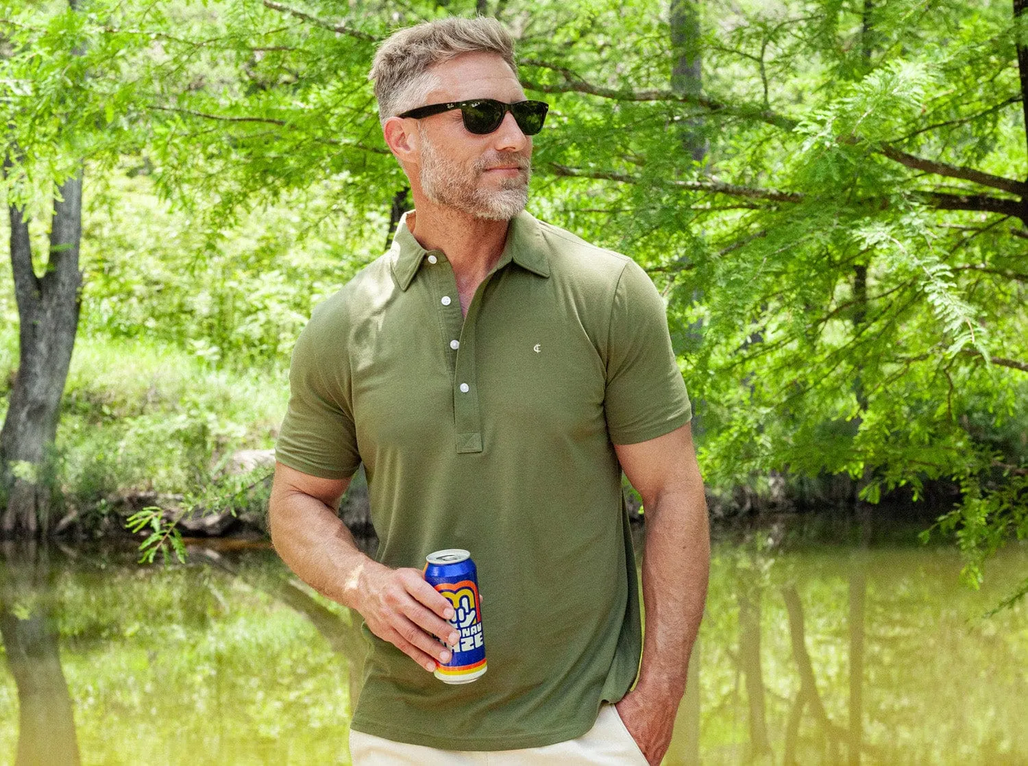 Slim Fit Top-Shelf Range Polo - Olive Branch