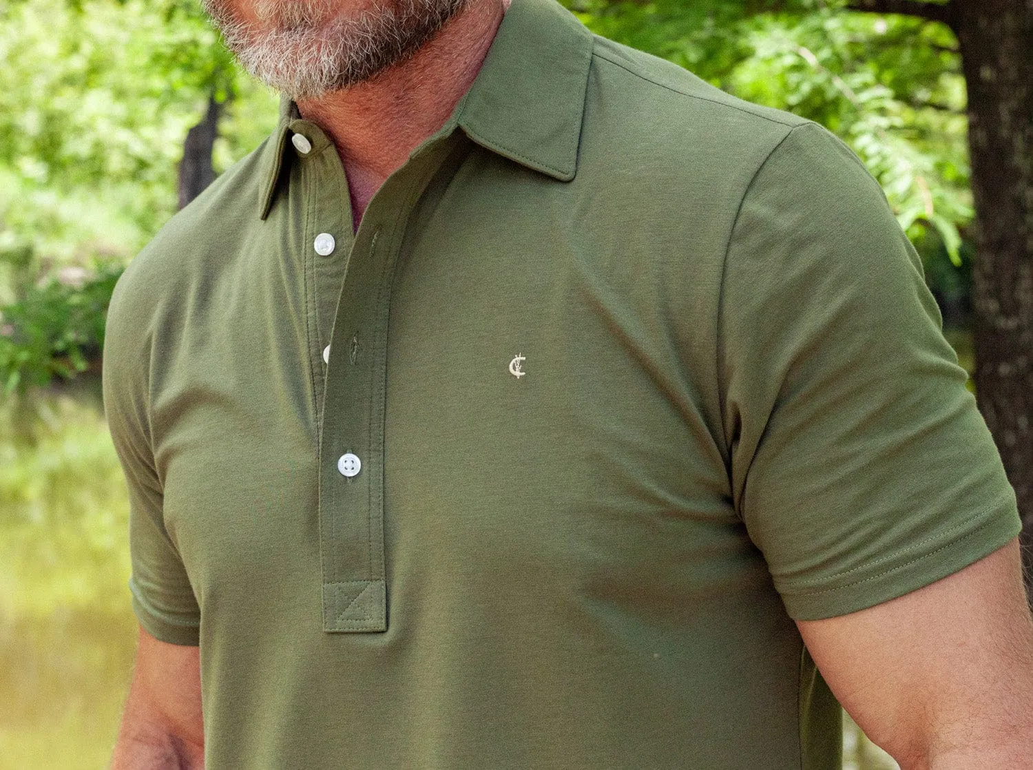 Slim Fit Top-Shelf Range Polo - Olive Branch