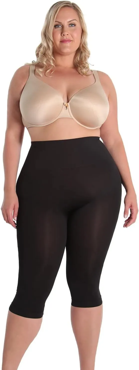 SlimMe Shapewear Leggings, High Waisted Tummy Control Capri Shapewear, Comfortable Knee Length Body Shaper - S to Q2