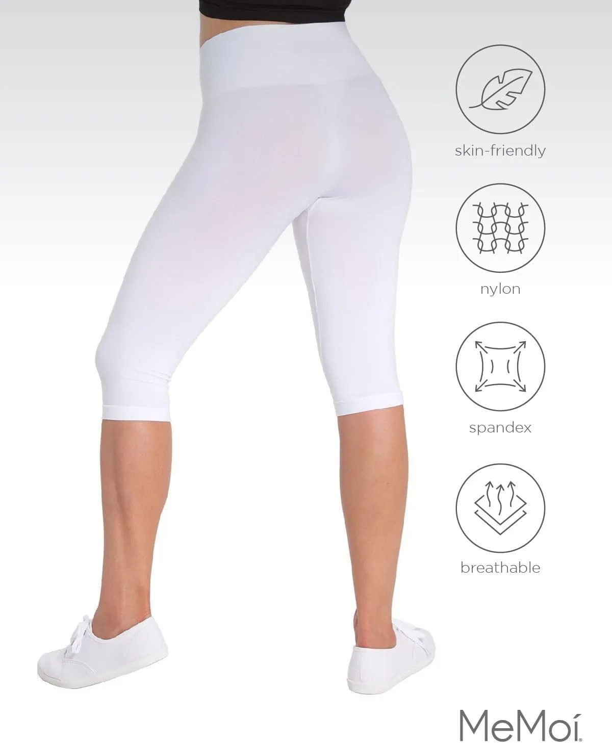 SlimMe Shapewear Leggings, High Waisted Tummy Control Capri Shapewear, Comfortable Knee Length Body Shaper - S to Q2