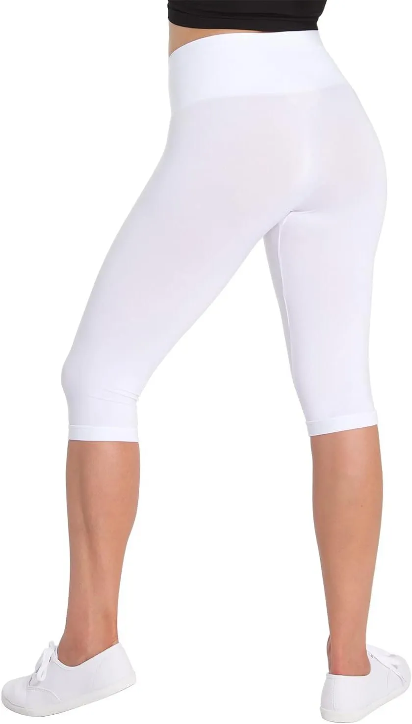 SlimMe Shapewear Leggings, High Waisted Tummy Control Capri Shapewear, Comfortable Knee Length Body Shaper - S to Q2