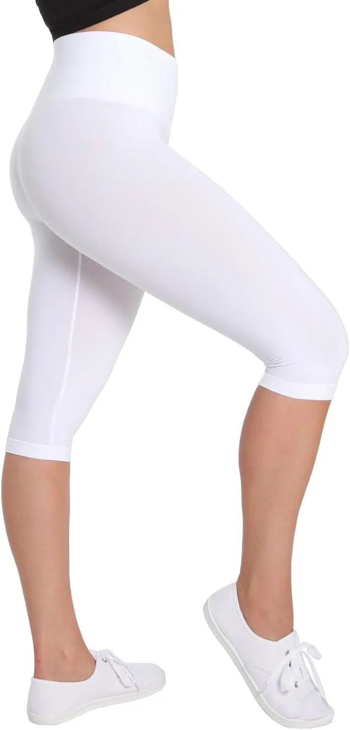 SlimMe Shapewear Leggings, High Waisted Tummy Control Capri Shapewear, Comfortable Knee Length Body Shaper - S to Q2