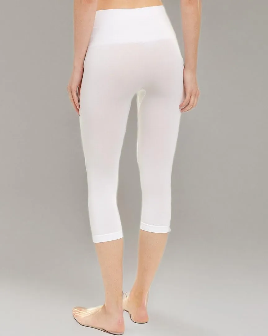 SlimMe Shapewear Leggings, High Waisted Tummy Control Capri Shapewear, Comfortable Knee Length Body Shaper - S to Q2