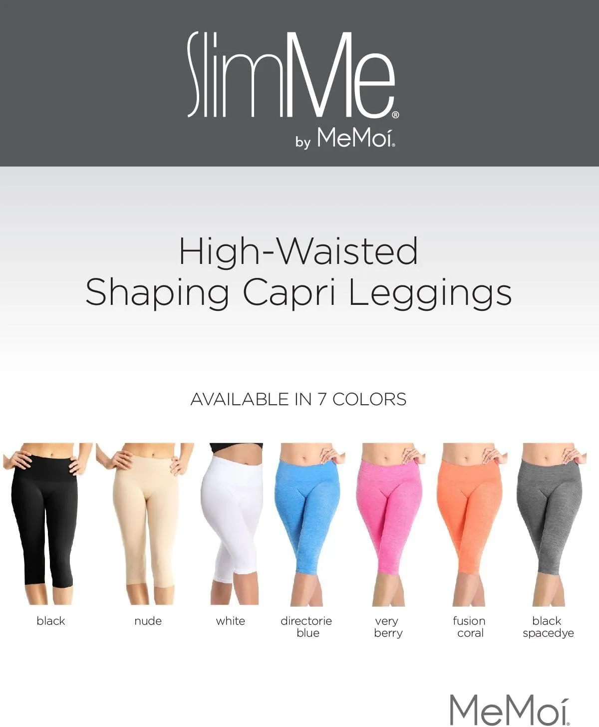 SlimMe Shapewear Leggings, High Waisted Tummy Control Capri Shapewear, Comfortable Knee Length Body Shaper - S to Q2