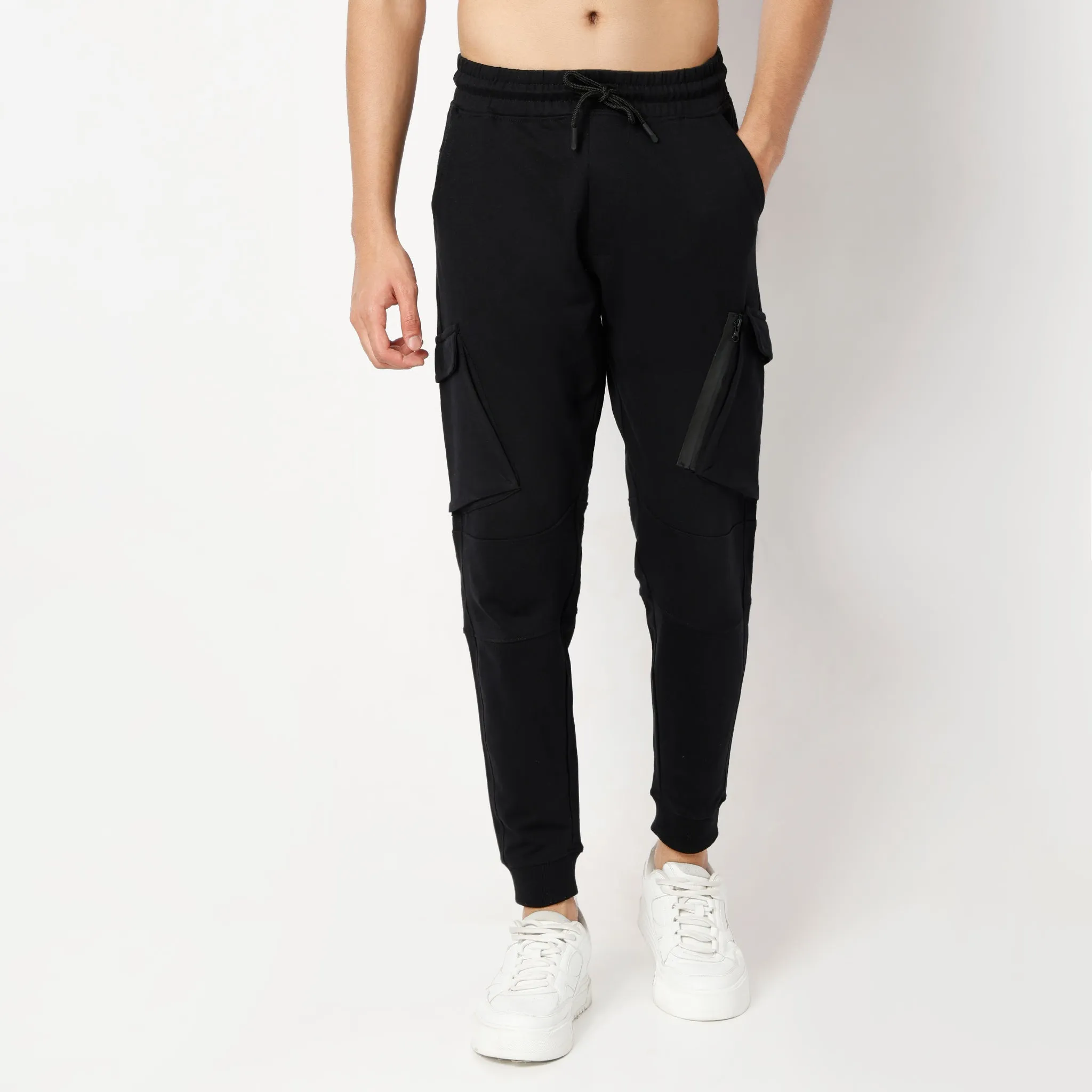 Solid Mid Rise Joggers