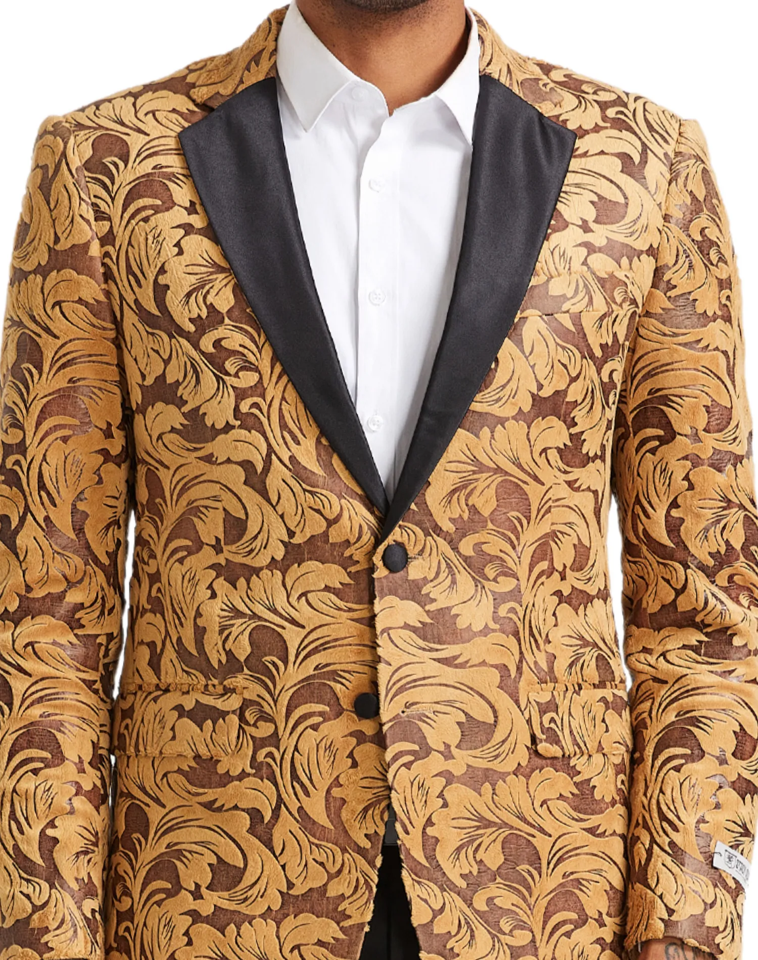 Stacy Adams Paisley Classic Fit Jacket - Gold