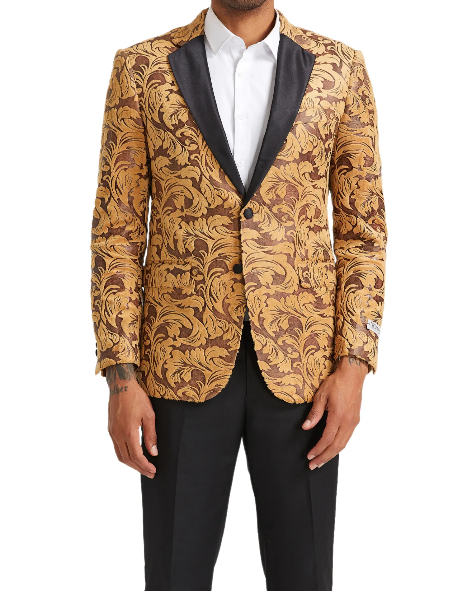 Stacy Adams Paisley Classic Fit Jacket - Gold