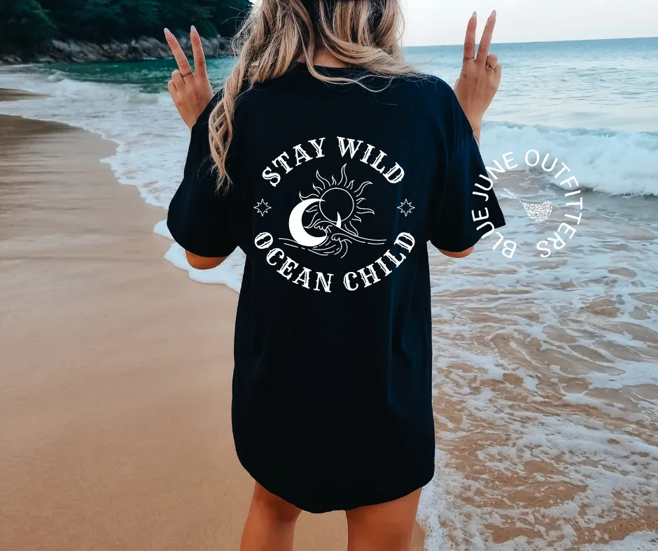 Stay Wild Ocean Child | Celestial Comfort Colors Tee
