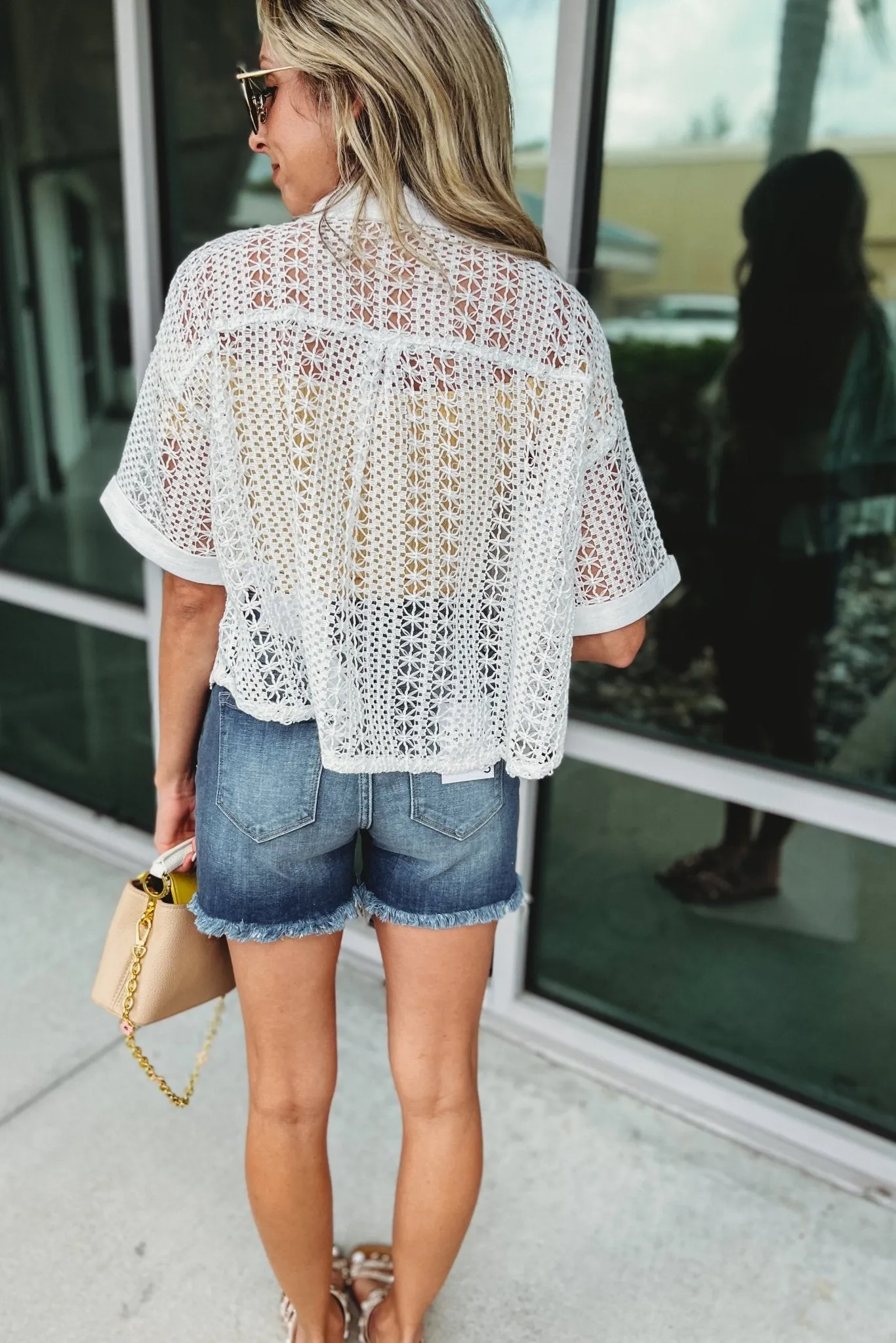Steal the Show White Crochet Top