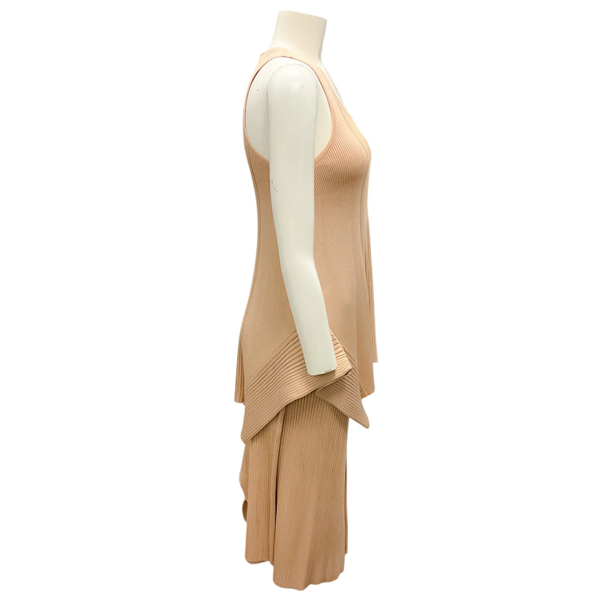 Stella McCartney Nude Ribbed Knit Tank and Skirt Two-Piece Set