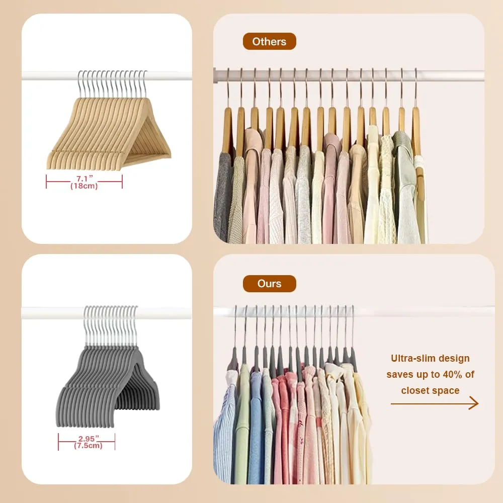Stormix Velvet Non-Slip Clothes Hangers, 50 Pack