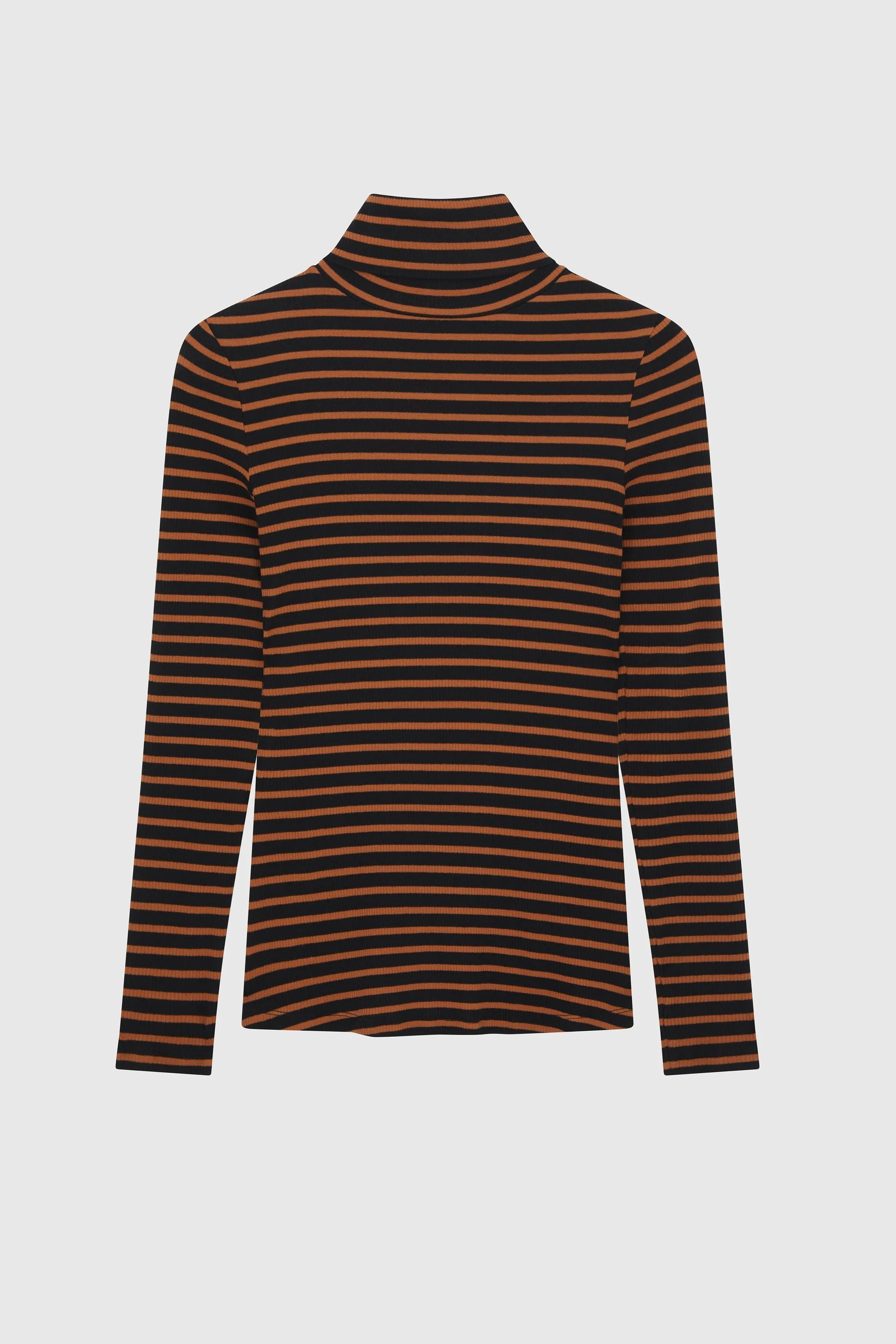 Striped Cotton Roll Neck