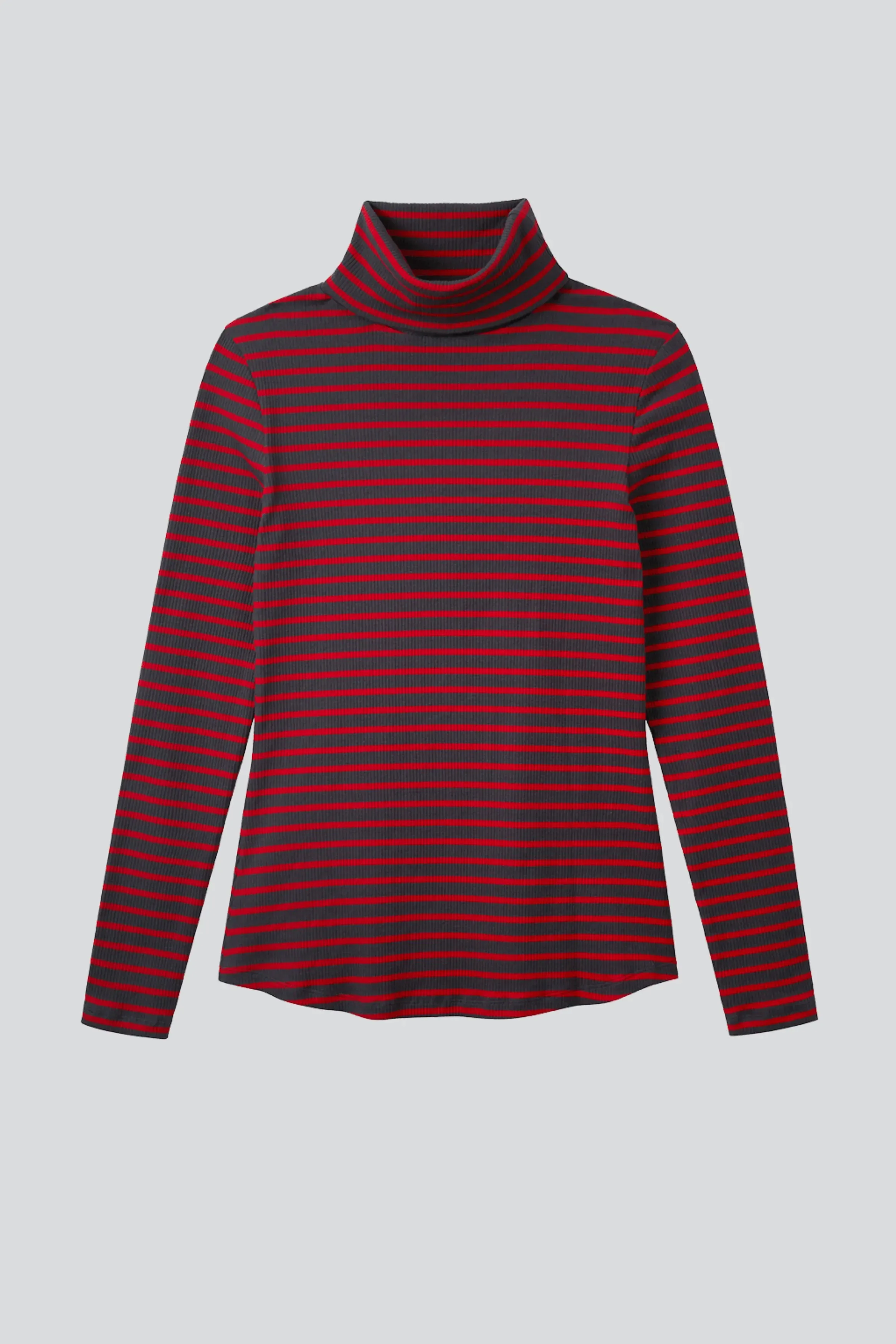 Striped Cotton Roll Neck