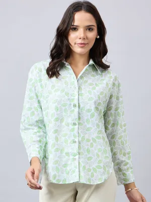 Style Quotient Women Printed Oversize Shirt with Full sleeves