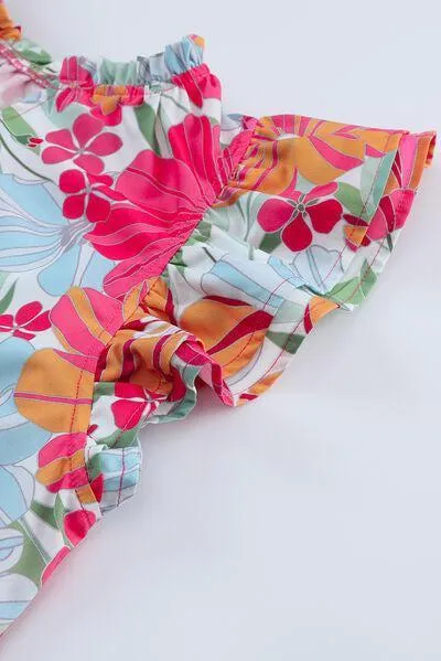 Summery Chic Flutter Sleeve Floral Blouse