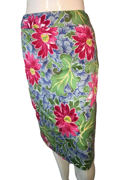 Talbots Skirt Floral Print Knee Length Size 8 SKU 000094