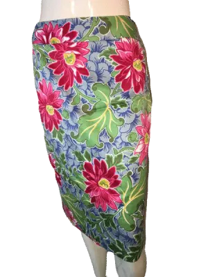 Talbots Skirt Floral Print Knee Length Size 8 SKU 000094
