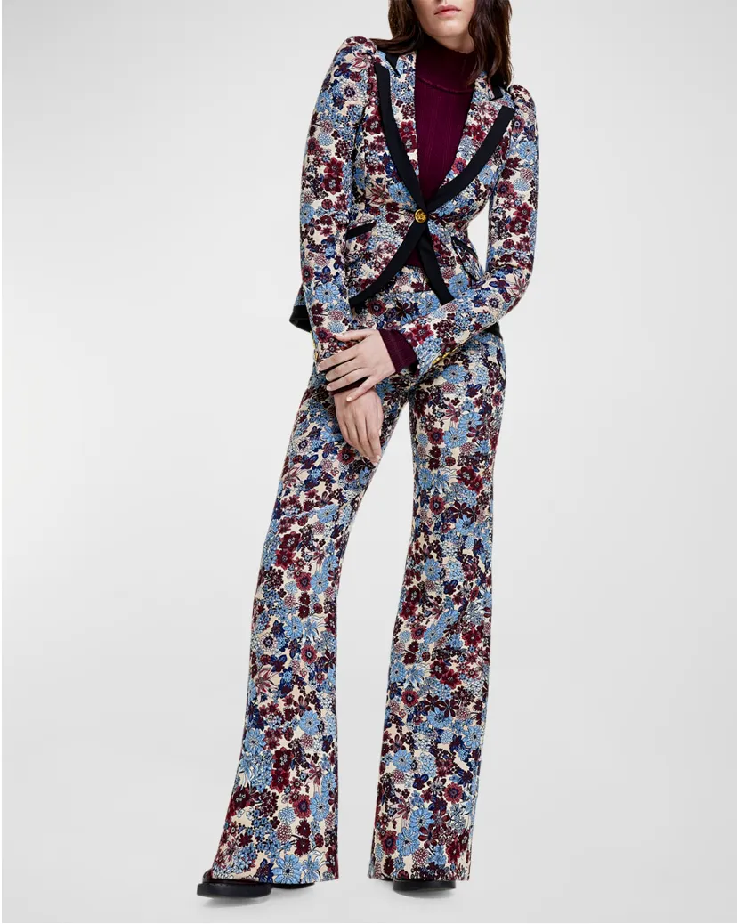 Taped Pouf Sleeve One Button Blazer