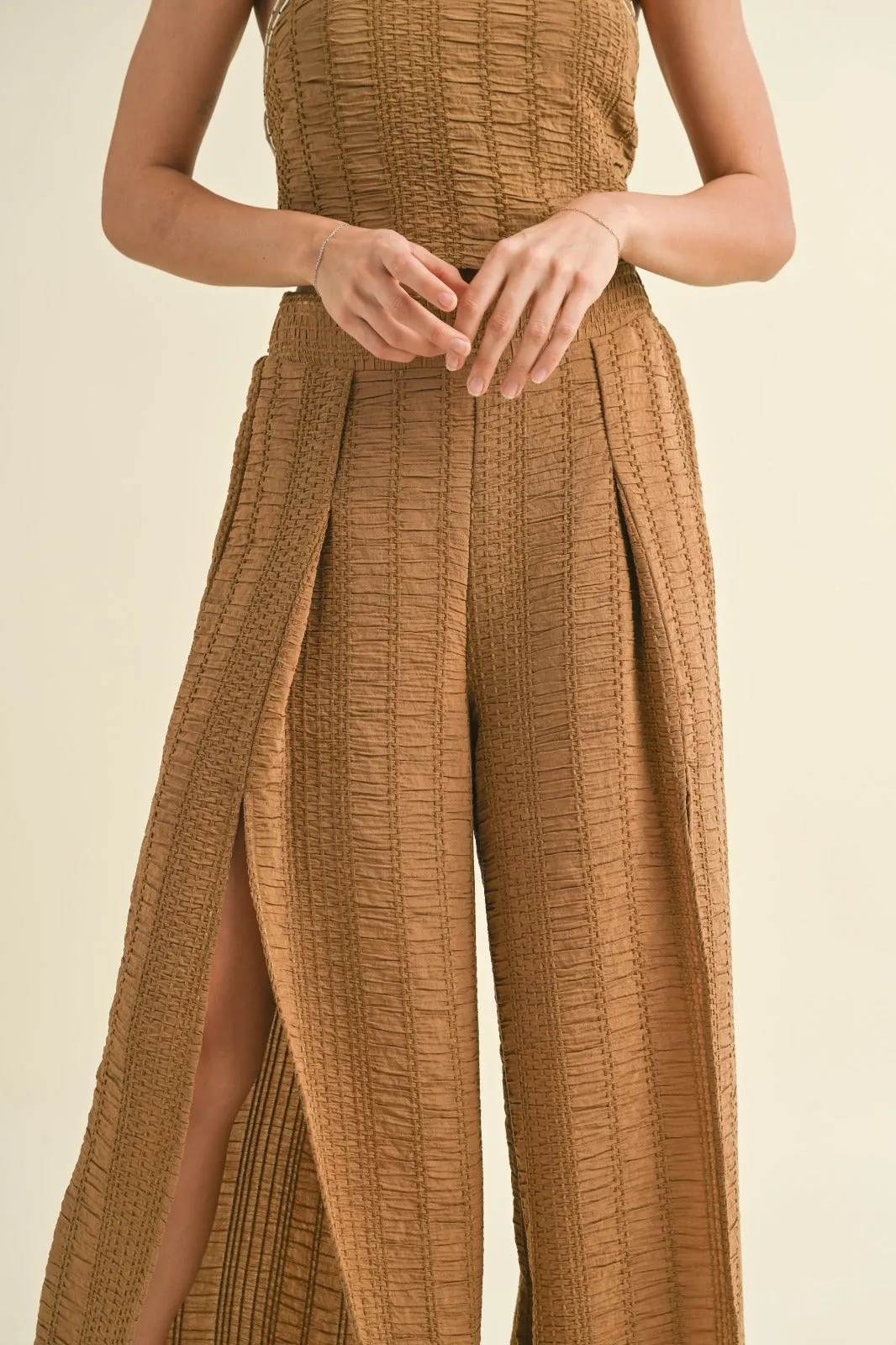 Tara Weaved Wide Leg  Pant