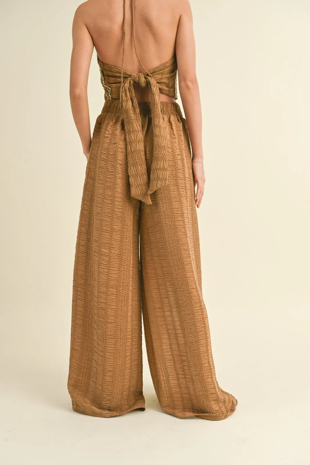Tara Weaved Wide Leg  Pant