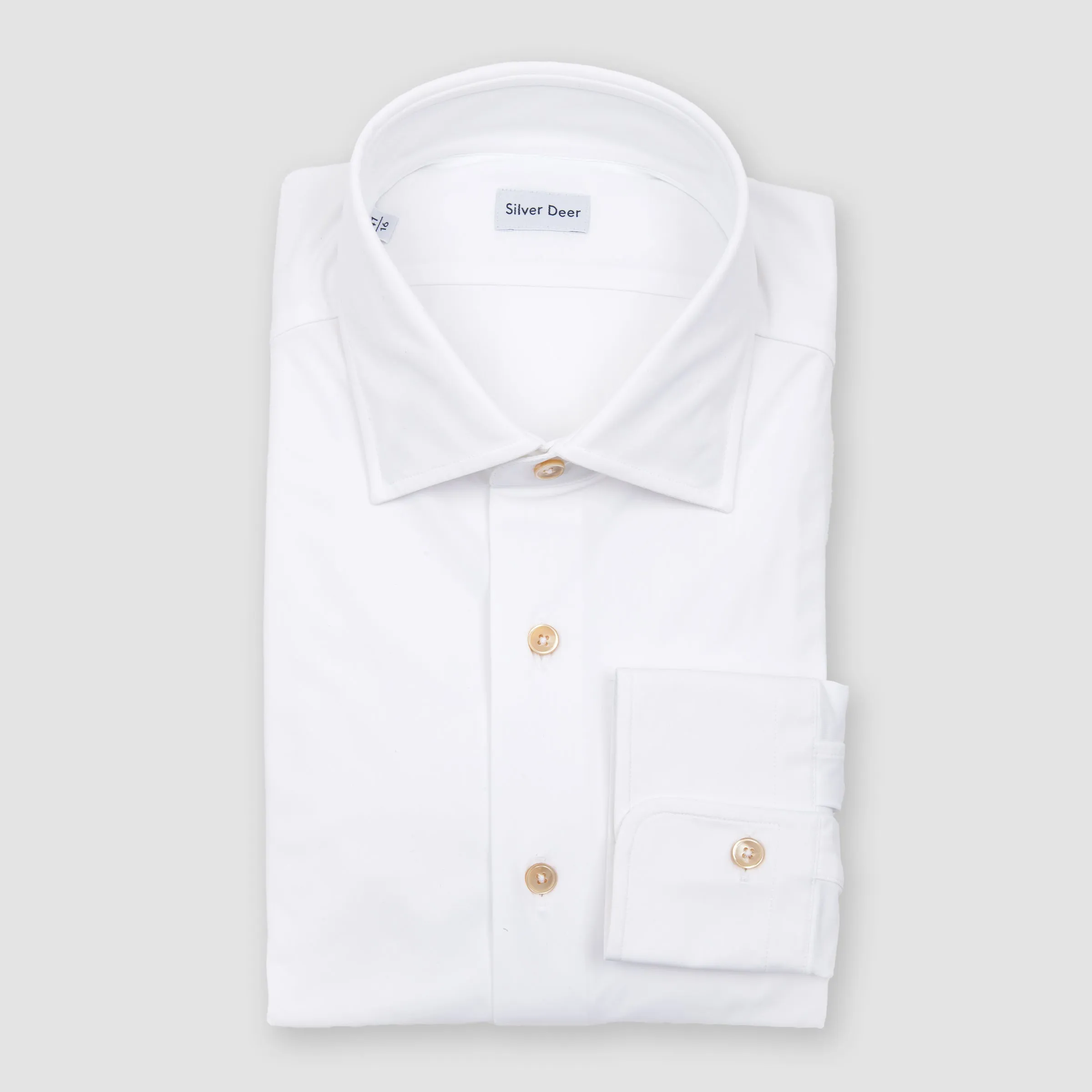 Tecno Stretch Easy Care Solid Sport Shirt White