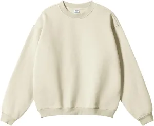 Teens Crewneck Sweatshirt Soft Solid Color Tshirt Pullover Long Sleeve Oversized Sports Tops Winter Clothes Outfits