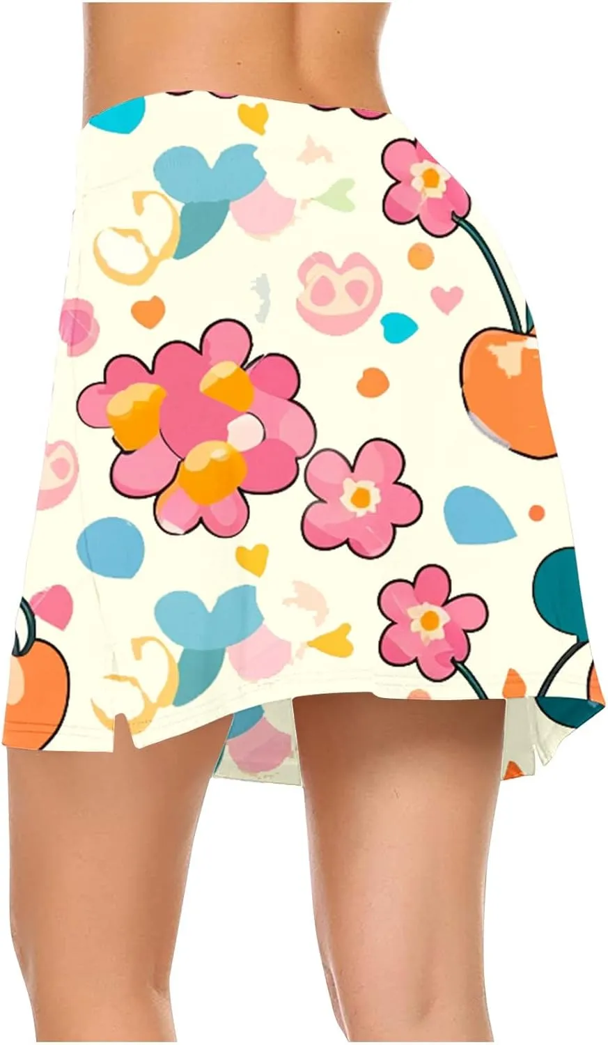 Tennis Skirts Women Floral Graphic Skirt High Waisted Stretchy Summer Beach Skirts Boho Trendy Skirt for Vacation