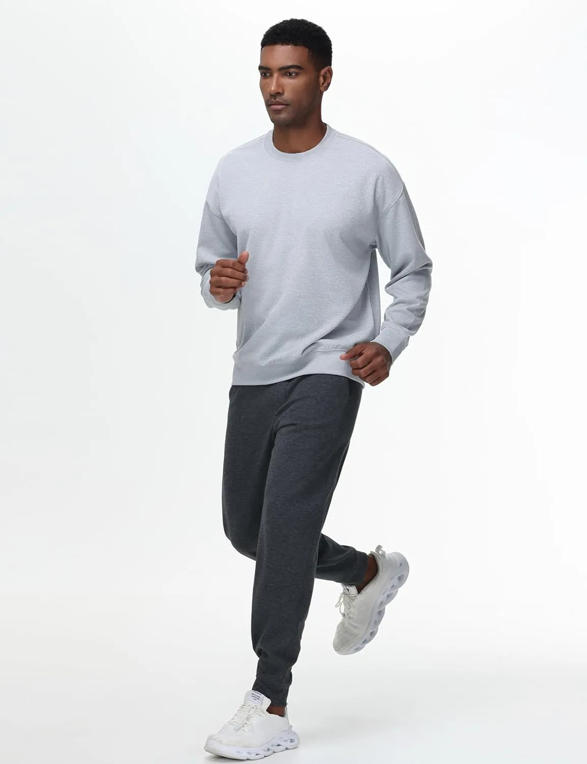 THE GYM PEOPLE Men's Crewneck Loose fit Sweatshirt Lightweight Soft Basic Pullover Tops