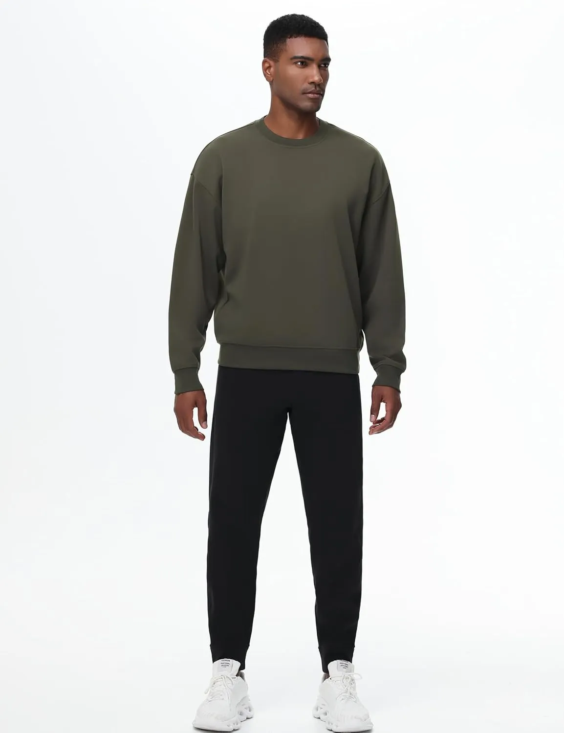 THE GYM PEOPLE Men's Crewneck Loose fit Sweatshirt Lightweight Soft Basic Pullover Tops