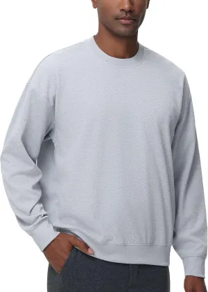 THE GYM PEOPLE Men's Crewneck Loose fit Sweatshirt Lightweight Soft Basic Pullover Tops