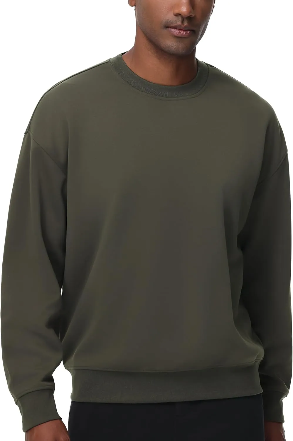 THE GYM PEOPLE Men's Crewneck Loose fit Sweatshirt Lightweight Soft Basic Pullover Tops