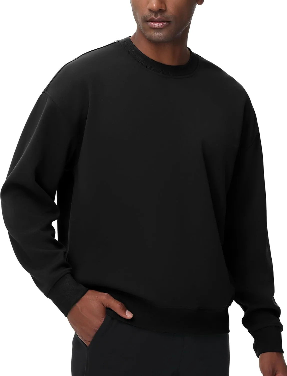 THE GYM PEOPLE Men's Crewneck Loose fit Sweatshirt Lightweight Soft Basic Pullover Tops